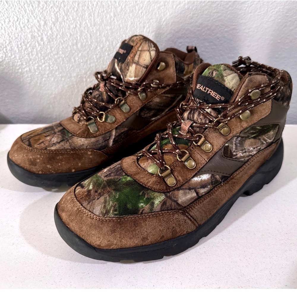 Realtree Camo‎ Hiking Hunting Boots Men's 11 Brown Leather Camouflage Gorcorp